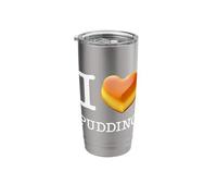 for The Unique Pudding Lovers: 'I Love Pudding’_White Text Stainless Steel Insulated Tumbler