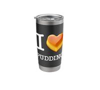 for The Unique Pudding Lovers: 'I Love Pudding’_White Text Stainless Steel Insulated Tumbler