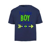 for This boy we Prayed (Miracle Baby Statement) Short Sleeve Cotton Toddler t Shirt, 3-4 Years, Navy