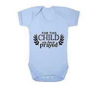 For this child we have prayed [BBY4] baby grow vest, 0-3 months, Pastel Blue