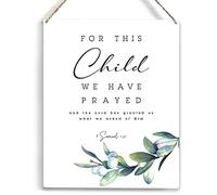 For This Child We Have Prayed Bible Verse Metal Sign Rustic 1 Samuel 1:27 Christian For Home Nursery Wall Art Decoration 6x8 Inch Metal Tin Signs