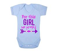 for This Girl we Prayed (Miracle Baby Statement) Baby Grow Vest, 0-3 Months, Pastel Blue