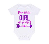 for This Girl we Prayed (Miracle Baby Statement) Baby Grow Vest, 6-12 Months, White