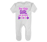 for This Girl we Prayed (Miracle Baby Statement) Baby Romper Jumpsuit with feet, 0-3 Months, White