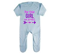 for This Girl we Prayed (Miracle Baby Statement) Baby Romper Jumpsuit with feet, 3-6 Months, Pastel Blue