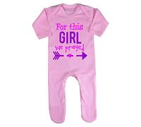 for This Girl we Prayed (Miracle Baby Statement) Baby Romper Jumpsuit with feet, 3-6 Months, Pastel Pink