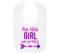 for This Girl we Prayed (Miracle Baby Statement) Cotton Baby bib - White