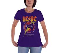 AC/DC T Shirt for Those About to Rock 81 Official Womens Skinny Fit Purple M