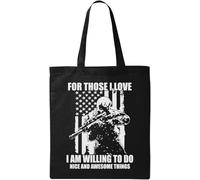 For Those I Love I Am Willing To Do Nice And Awesome Things White logo Natural Ecological Cotton Tote Bag Black
