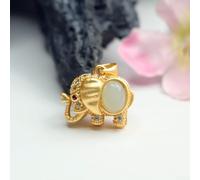 For Tian Yu White Jade Lucky Elephant Locket, Compact Size Makes It a Accessory (2)