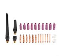for tig for torch Accessories Kit 27 Pieces for Lincoln for miller Weldcraft - Ceramic Cups Collet Bodies Back Covers Gas Lens Spare Parts 17 18 26 Series Standard Fit