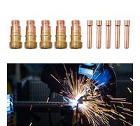 for TIG Welding for Stubby Lens and Collet Kit 10pcs Compatible with WP-17 WP-18 WP-26 Torches, Including 5pcs 17GL332 Lens and 5pcs 10N24S Collets 3/32 Inch 2.