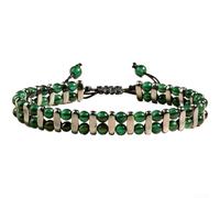 for tiger Eye Magnetic Beaded Bracelet 4mm Adjustable 16-28cm(Green)