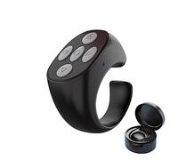 for TikTok Remote Control Ring, Page Turner, Wireless Camera Shutter Selfie Button with Charging Case, Bluetooth Finger Remote for iOS for Android, Major Smartphone APPs