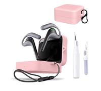 for Timekettle W4 Pro Case Cover,NOUKAJU Earphone Protective Cover(with Carabiner + Lanyard + Cleaning Pen) Drop-Proof,Shock-Proof,Dust-Proof,Case for Timekettle W4 Pro(Pink)
