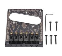 For TL Electric Guitar Fixed Bridge, Black Carved Design, Easy Installation with Screws and Hex Key, 10.5mm String Spacing for Optimal Playability, Unique Design for Fuller Sound
