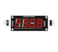 For TM1637 4 Digit 7 Segment LED Display Module with Clock Feature and 5V Power Supply Support for Arduino Coding and DIY Electronics (Red)