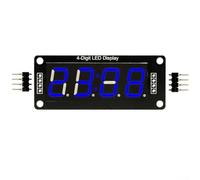 For TM1637 Controlled 4 Digit LED Display with Real-Time Clock Capability, 0.56 Inch Seven Segment Layout and Standard 5V Operation Voltage (blue)