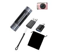 For TOAIOHO V6 Digital Camera Accessory Kit, OTG Card Reader for TF/SD + USB to USB-C Adapter + USB-C Female to USB 3.0 Adapter + Drawstring Bag + Carrying Strap 1 Set