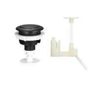 For Toilet Flush Button Constructed from ABS Plastic 55mm Size for Consistent Performance with Single Button or Button and Bracket Options (Black+support)