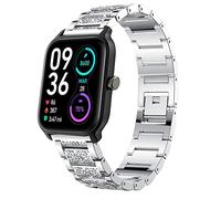for TOOBUR Smart Watch Bands, Quick Release Women Jewelry Bling Diamond Metal Dressy Strap Adjustable Replacement Strap Accessories Sports Band with TOOBUR IDW13/TEMINICE/Gydom/Woneligo W3 1.8 Watch