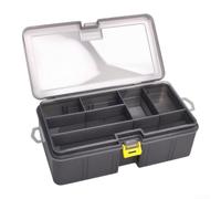 for Tool Storage Box,Dual Layer Organizer for Tool Storage Box,Dual | Multifunctional PP Case with Secure Latches for Tools Fishing Lures Hooks, Translucent Gray, 8.46x4.72x2.63 Inch