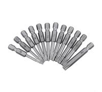 For Torx screwdriver bit 50mm alloy steel with 1/4 inch hex shank for sizes to T40, compatible with pneumatic, electric, and rechargeable screwdrivers (T40)