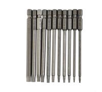 for torx Screwdriver Bit Set 11pcs Long Shank 100mm Security Head T7 to T40 Alloy Steel for Impact Driver