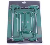 for torx Star Driver Set 7pc T-Handle Quenched Steel for torx(Hex Key) | Star driver bits, T-handle design, wear resistant, green finish, 32x24cm pack size