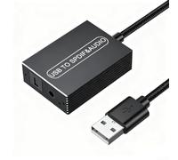 for toslink to 3.5mm Audio Converter USB External Sound Card for Mac for Windows for Linux Streaming Device Compact Size 16x9x2.3cm(1.2 m)