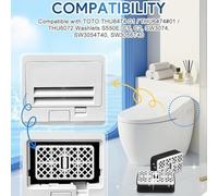 for toto for washlet THU6474 Air Purifier Filter Black 6.2cm(4) | Precise 6.2x2.4x3.8cm dimensions, black finish, seamless for toto for washlet integration, build