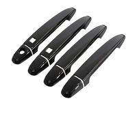 ,for Toyota Alphard Vellfire 2008-2015 Glossy Black Carbon Fiber Chrome Car Door Handle Cover Styling Accessories Stickers (Color : Black 2 Buttons)