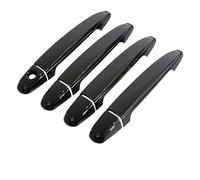 ,for Toyota Alphard Vellfire 2008-2015 Glossy Black Carbon Fiber Chrome Car Door Handle Cover Styling Accessories Stickers (Color : Black 2 Buttons)