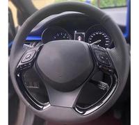 For Toyota C-HR CHR 2018 2019 Car Steering Wheel Cover Braiding Artificial Leather Hand Sewing Auto Interior Accessories(Rosso)