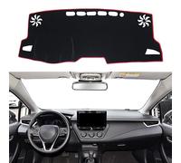for Toyota Corolla Accessories 2019-2022 2023 2024 2025 2026 Dash Cover Dashboard Cover Mat Center Console Carpet Non-Slip Protector Sunshield Pad Custom Fit for Corolla 2020 2021, Red Trim