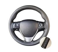 For Toyota E'Z for RAV4 for Auris 2013 2014 Steering Wheel Cover Black Perforated Microfiber Leather(WHITE)