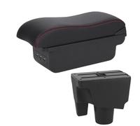 For Toyota For Aqua For Prius C Car Armrest Storage Box Dedicated Retrofit Parts Interior Car Accessories PYPFQUMQGR(B1 Black red 3USB)