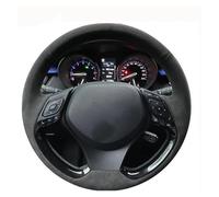 For Toyota For C-HR For CHR 2016 2017 2018 2019 2020 Hand-stitched Black Car Steering Wheel Cover Car Steering Wheel Cover Steering Wheel Covers(White Thread)