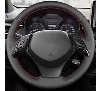 For Toyota For C-HR For CHR For Izoa 2016 2017 2018 2019 Artificial Leather Braid Car Steering Wheel Cover Car Steering Wheel Cover(Gray Thread)