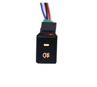 For Toyota For Camry For Prius For Corolla For Foglight For Switch DC12V Yellow Green Rear Fog Light Push 4 Wire Button Switch Press Button(Rear fog lamp switch)