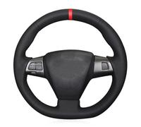 For Toyota For Corolla 2011-2013 RAV4 2011 2012 DIY Hand-Stitched Soft Black Artificial Leather Car Steering Wheel Cover Auto Accessories Styling(8-White)