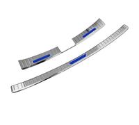 For Toyota For Corolla Cross XG10 2021-2024 Car Rear Bumper Foot Plate Trunk Door Sill Guard Protector Cover(Silver Blue 2PCS)