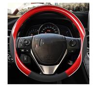 For Toyota For E'Z For RAV4 2013-2019 For Corolla 2013-2017 Scion IM 2016 Auris 2013-2016 Carbon Fiber Leather Car Steering Wheel Cover Steering Wheel Cover(RED)