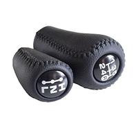 for Toyota for Prado LC120 for Land Cruiser Prado 2003-2009 5 Speed Manual Transmission Leather Transfer Gear Shift Gear Shift Knob (Color : 1-Set)(Black-Set)