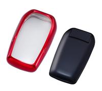 For Toyota For RAV4 For Tacoma For Highlander For Corolla For Sienna For 4Runner For Crown For Venza Clear Key Fob Cover Case PYPFQUMQGR(Red)