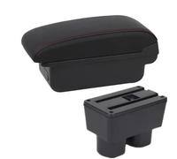 For Toyota For Rush For Avanza Armrest Box Car Armrest Center Storage Box Interior Retrofit Parts Car Accessories(A2 black red line No USB)