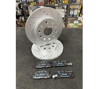 FOR TOYOTA MR2 MK2 REV 1 REAR DRILLED GRVD DISCS BRAKE PADS REAR 1990-1992 263MM