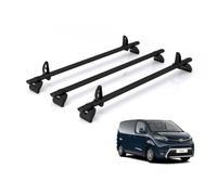 Rhino Roof Rack for Toyota ProAce (2016-2024) 3x Aluminium Roof Bars [Only Fits Medium (L2)/Long (L3) Wheelbase] - Kammbar Black - JC3BA