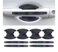 For Toyota Proace City 2019-2026 Car Door Handle Protector, 8Pcs Anti Scratch Car Door Cup Guard Paint Protection Film, Reflective Carbon Fibre Styling Car Handle Sticker Set,B