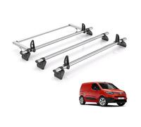 For Toyota Proace City 2020+ Roof Rack Rhino Kammbar Fleet 3 Bars + Roller